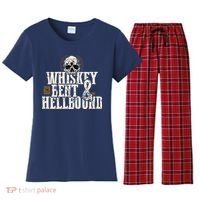 Whiskey Bent And Hellbound Shirts Distressed Biker Style Women's Flannel Pajama Set thumb 0