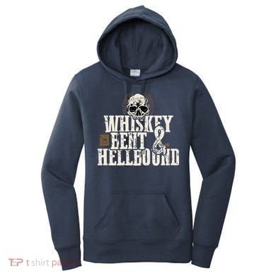 Whiskey Bent And Hellbound Shirts Distressed Biker Style Women's Hoodie