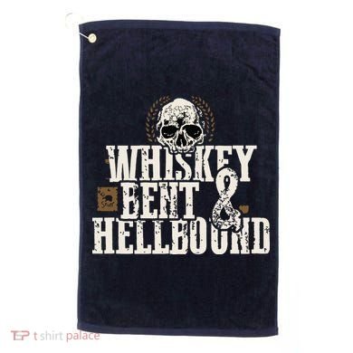 Whiskey Bent And Hellbound Shirts Distressed Biker Style Golf Towel