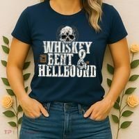 Whiskey Bent And Hellbound Shirts Distressed Biker Style Women's T-Shirt thumb 2