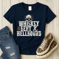 Whiskey Bent And Hellbound Shirts Distressed Biker Style Women's T-Shirt thumb 3