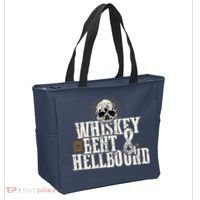 Whiskey Bent And Hellbound Shirts Distressed Biker Style Tote Bag thumb 2