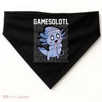 Whimsical Blue Axolotl With Gaming Sports Cap And Scarf USA-Made Doggie Bandana thumb 0