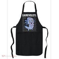 Whimsical Blue Axolotl With Gaming Sports Cap And Scarf Apron thumb 0