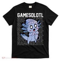 Whimsical Blue Axolotl With Gaming Sports Cap And Scarf T-Shirt thumb 0