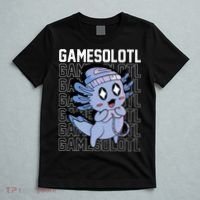 Whimsical Blue Axolotl With Gaming Sports Cap And Scarf T-Shirt thumb 5