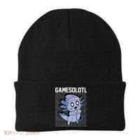 Whimsical Blue Axolotl With Gaming Sports Cap And Scarf Beanie thumb 0