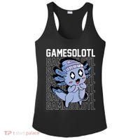Whimsical Blue Axolotl With Gaming Sports Cap And Scarf Ladies PosiCharge Competitor Racerback Tank thumb 0