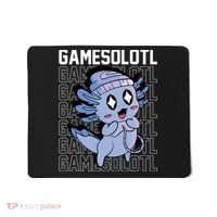 Whimsical Blue Axolotl With Gaming Sports Cap And Scarf Mousepad thumb 0