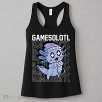 Whimsical Blue Axolotl With Gaming Sports Cap And Scarf Women's Tank Top thumb 3