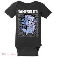 Whimsical Blue Axolotl With Gaming Sports Cap And Scarf Baby Bodysuit thumb 0
