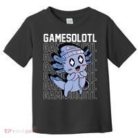 Whimsical Blue Axolotl With Gaming Sports Cap And Scarf Toddler T-Shirt thumb 0