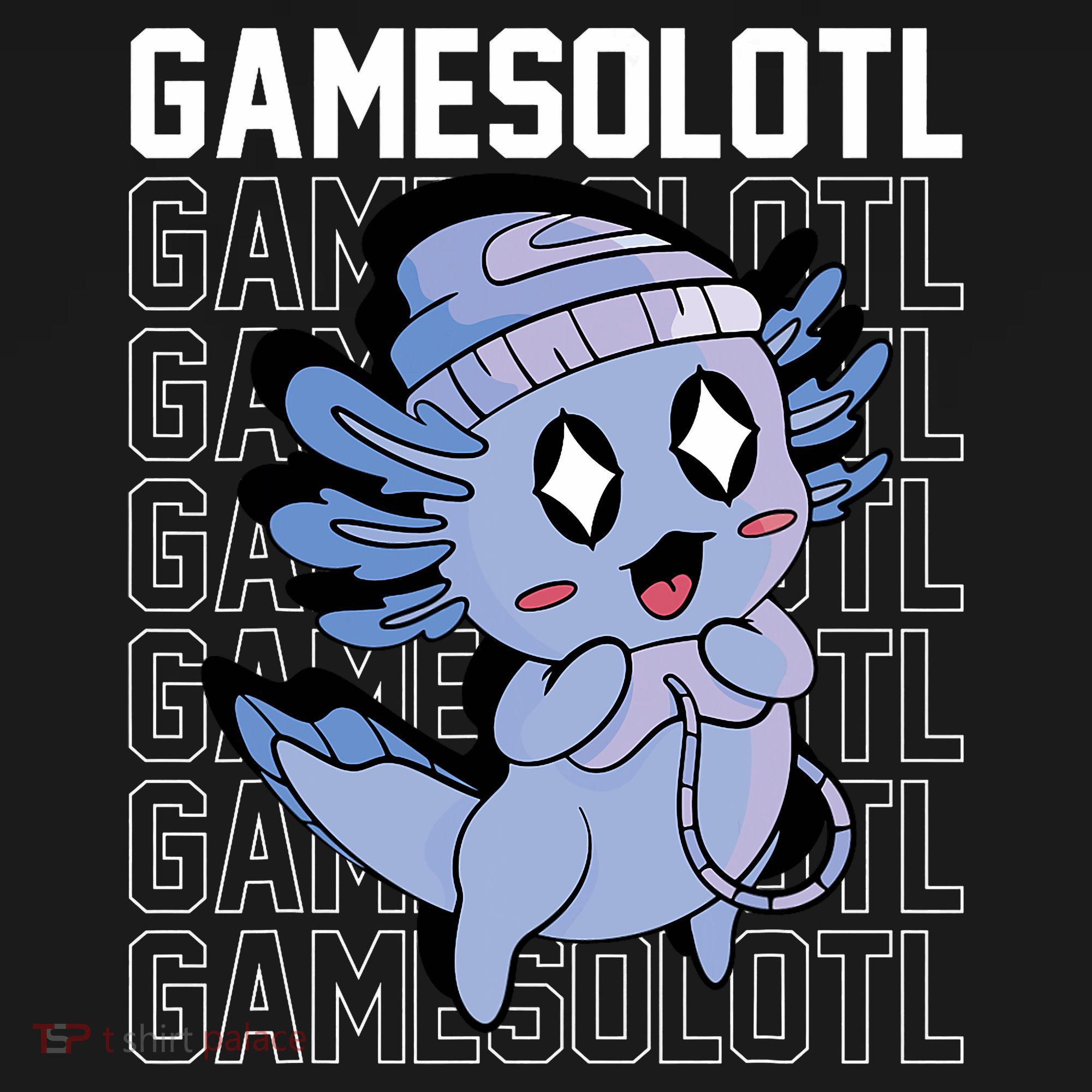 Whimsical Blue Axolotl With Gaming Sports Cap And Scarf Visor