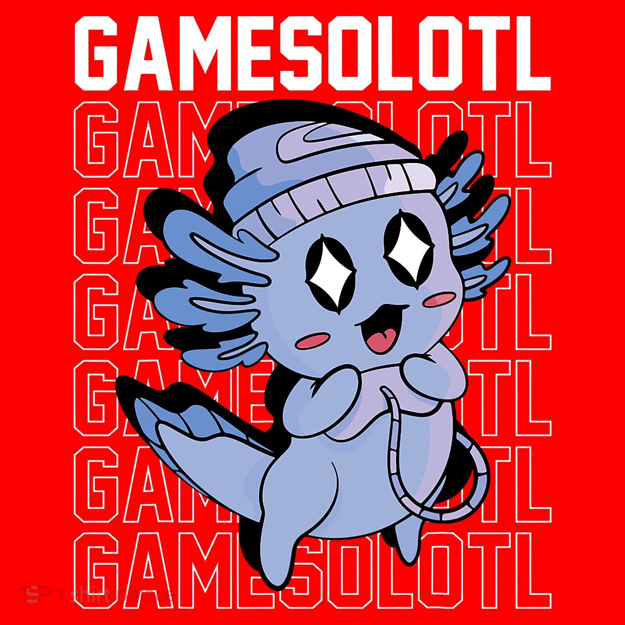 Whimsical Blue Axolotl With Gaming Sports Cap And Scarf Santa Hat