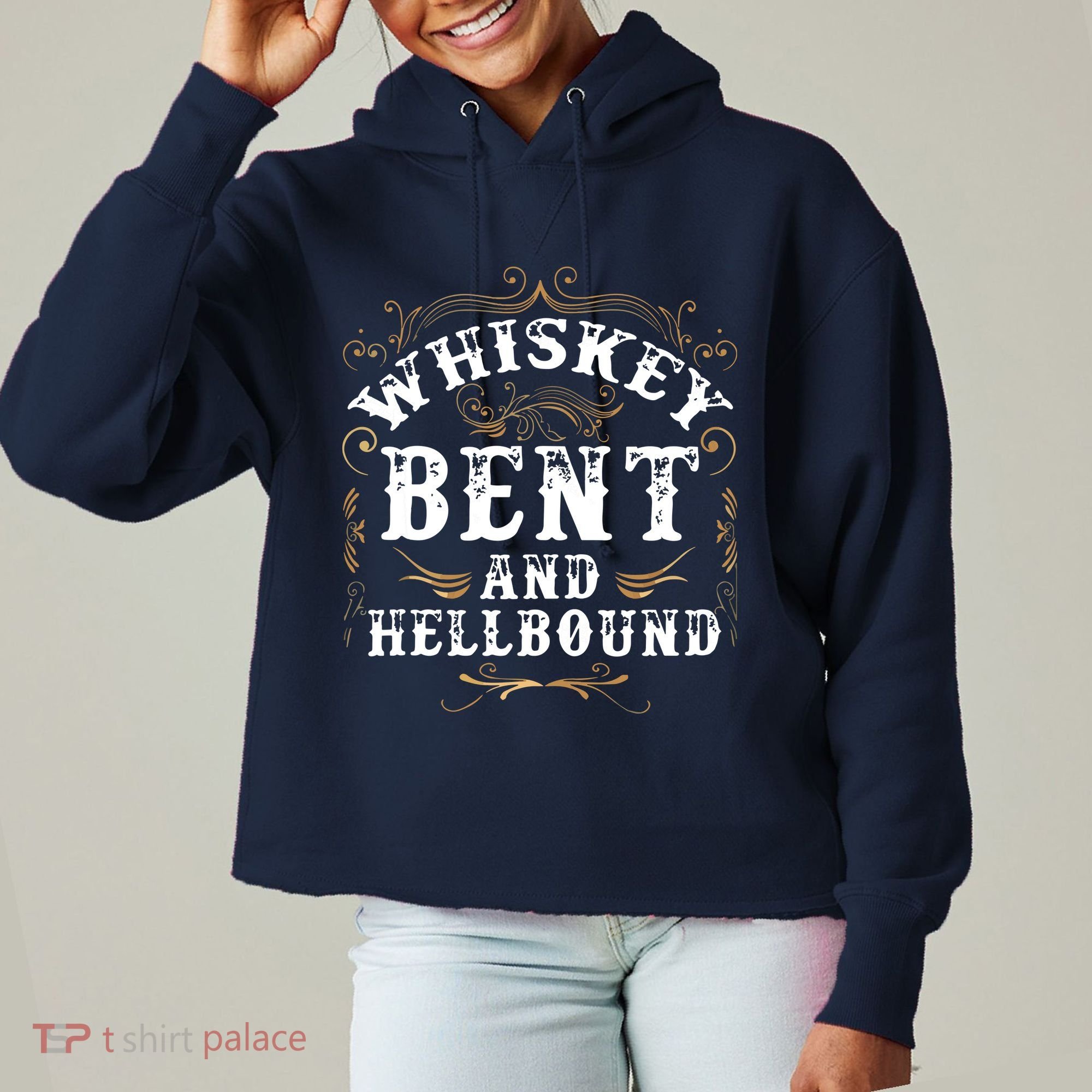 Whiskey Bent And Hellbound Shirts Funny Whiskey Bourbon Ladies Heavyweight Boxy Pullover Hoodie