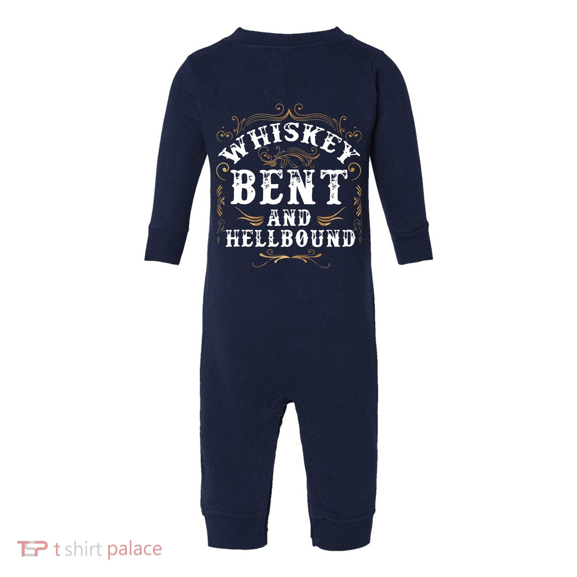 Whiskey Bent And Hellbound Shirts Funny Whiskey Bourbon Infant Fleece One Piece