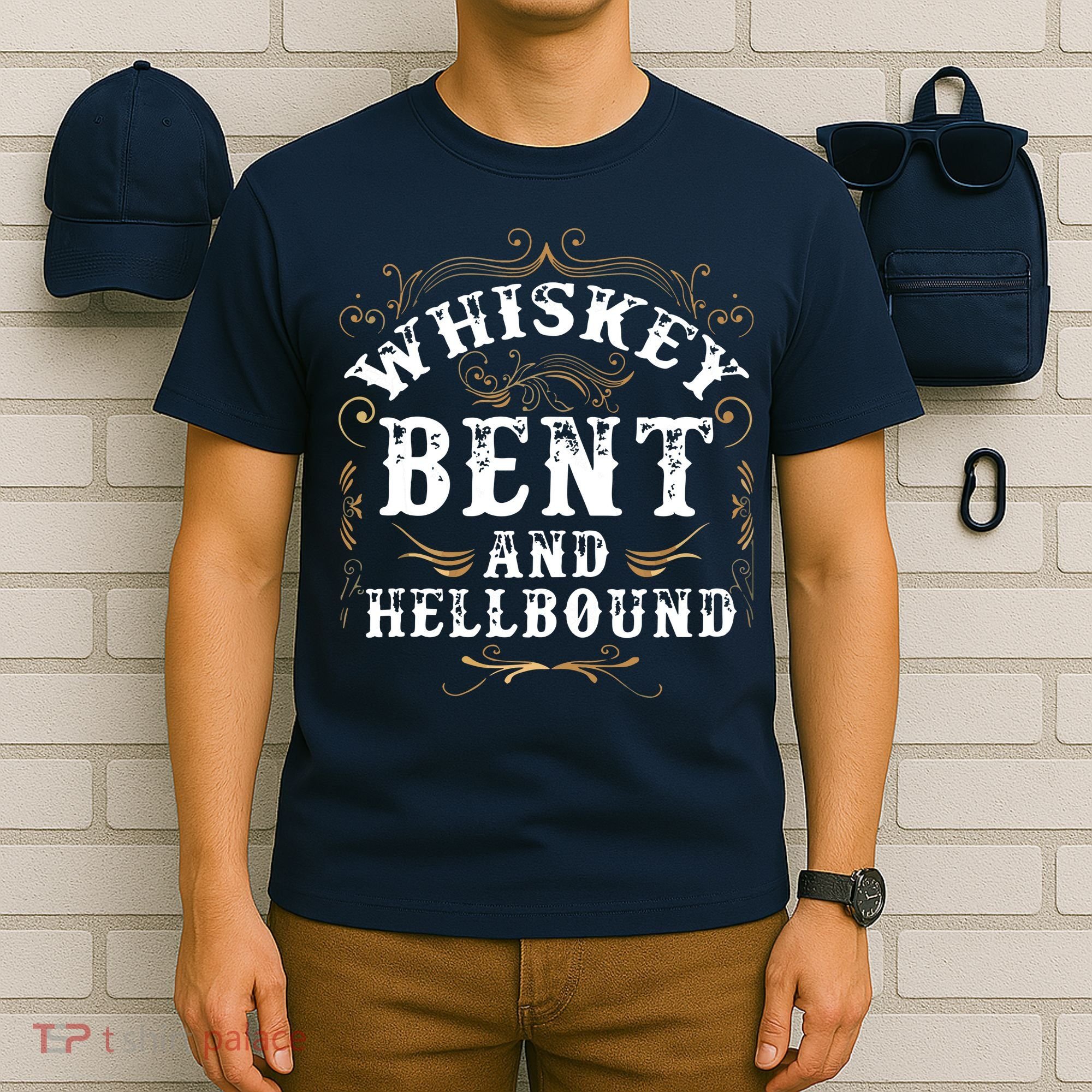 Whiskey Bent And Hellbound Shirts Funny Whiskey Bourbon T-Shirt
