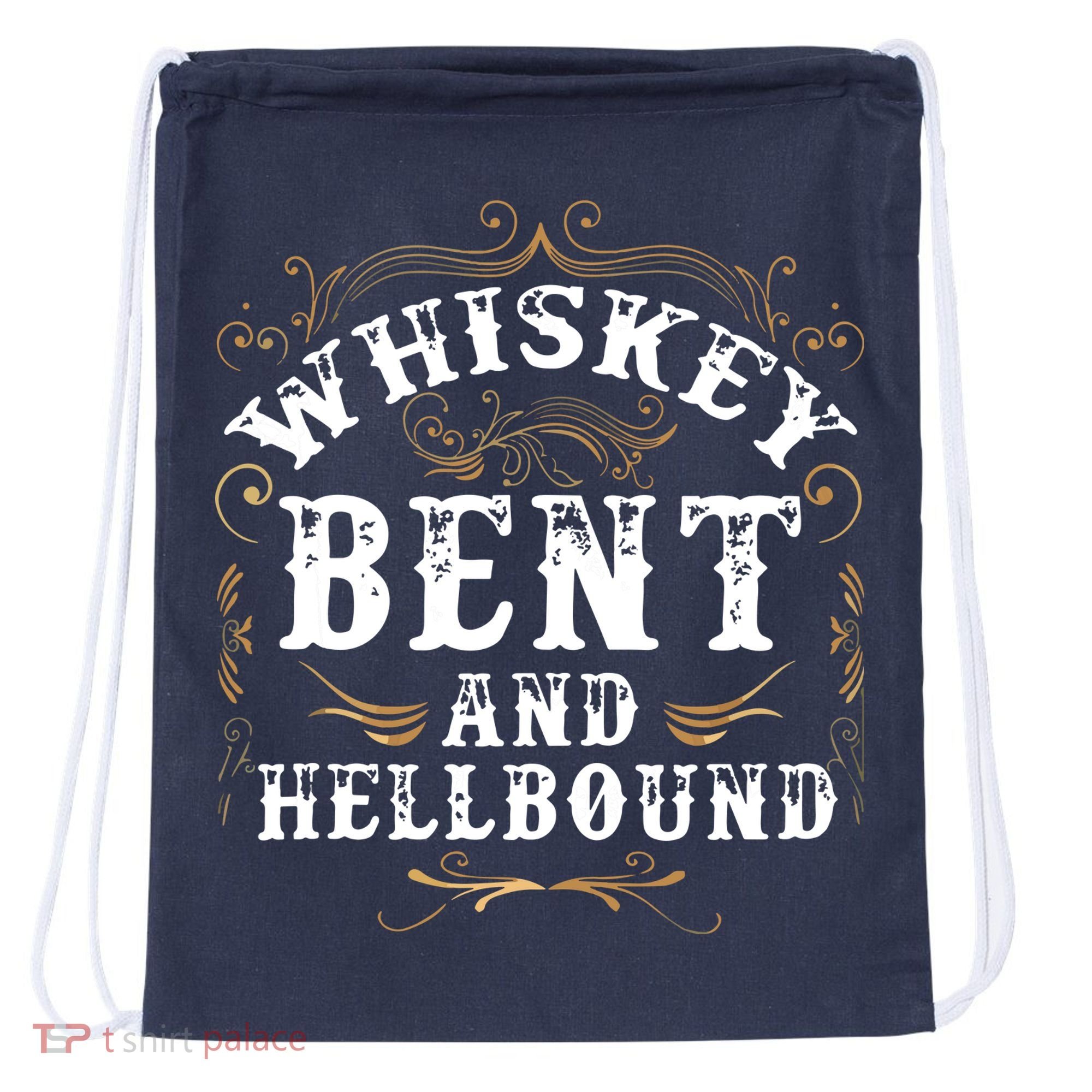 Whiskey Bent And Hellbound Shirts Funny Whiskey Bourbon Drawstring Bag