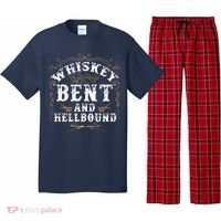 Whiskey Bent And Hellbound Shirts Funny Whiskey Bourbon Pajama Set thumb 0