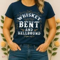 Whiskey Bent And Hellbound Shirts Funny Whiskey Bourbon Women's T-Shirt thumb 2