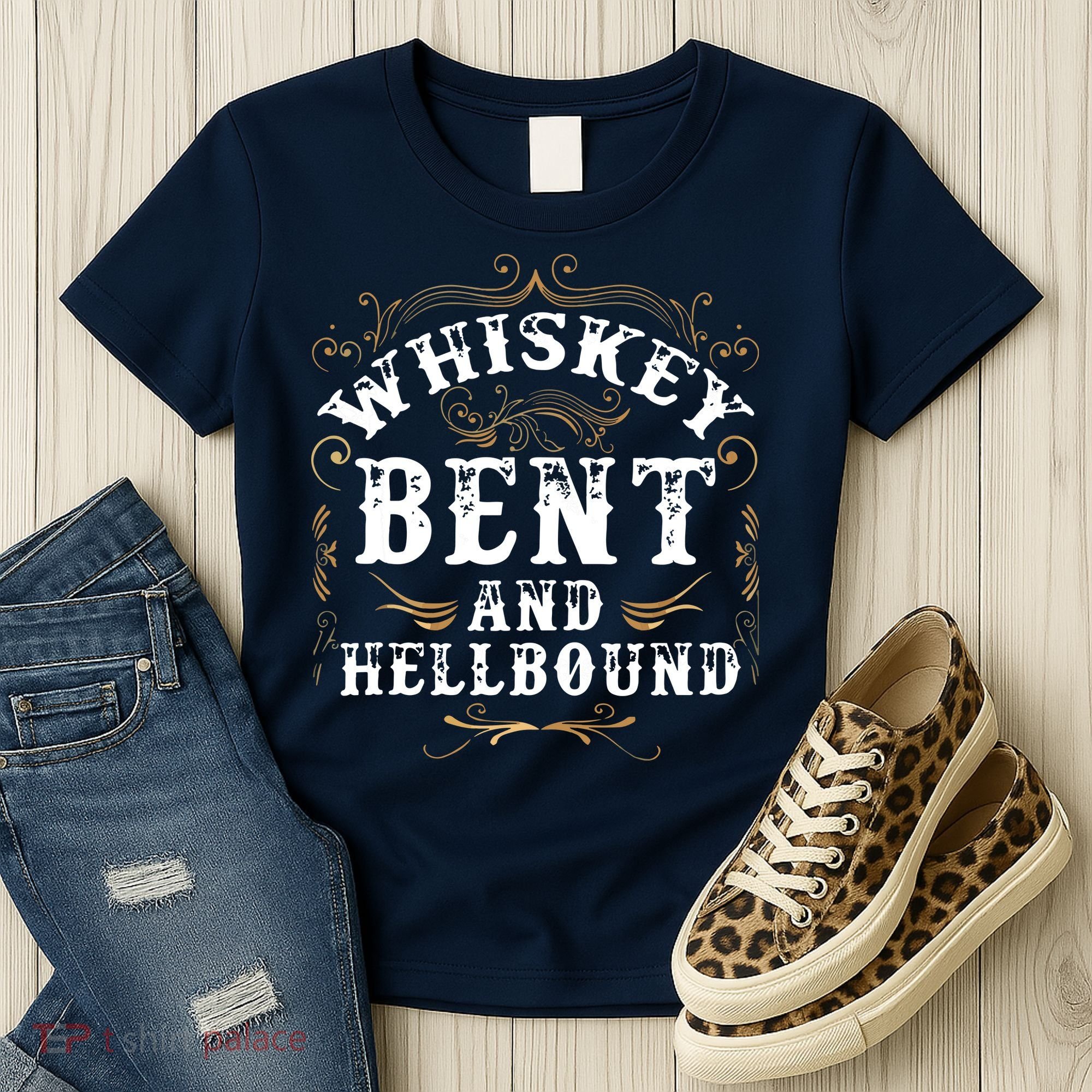 Whiskey Bent And Hellbound Shirts Funny Whiskey Bourbon Women's T-Shirt