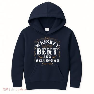 Whiskey Bent And Hellbound Shirts Funny Whiskey Bourbon Kids Hoodie