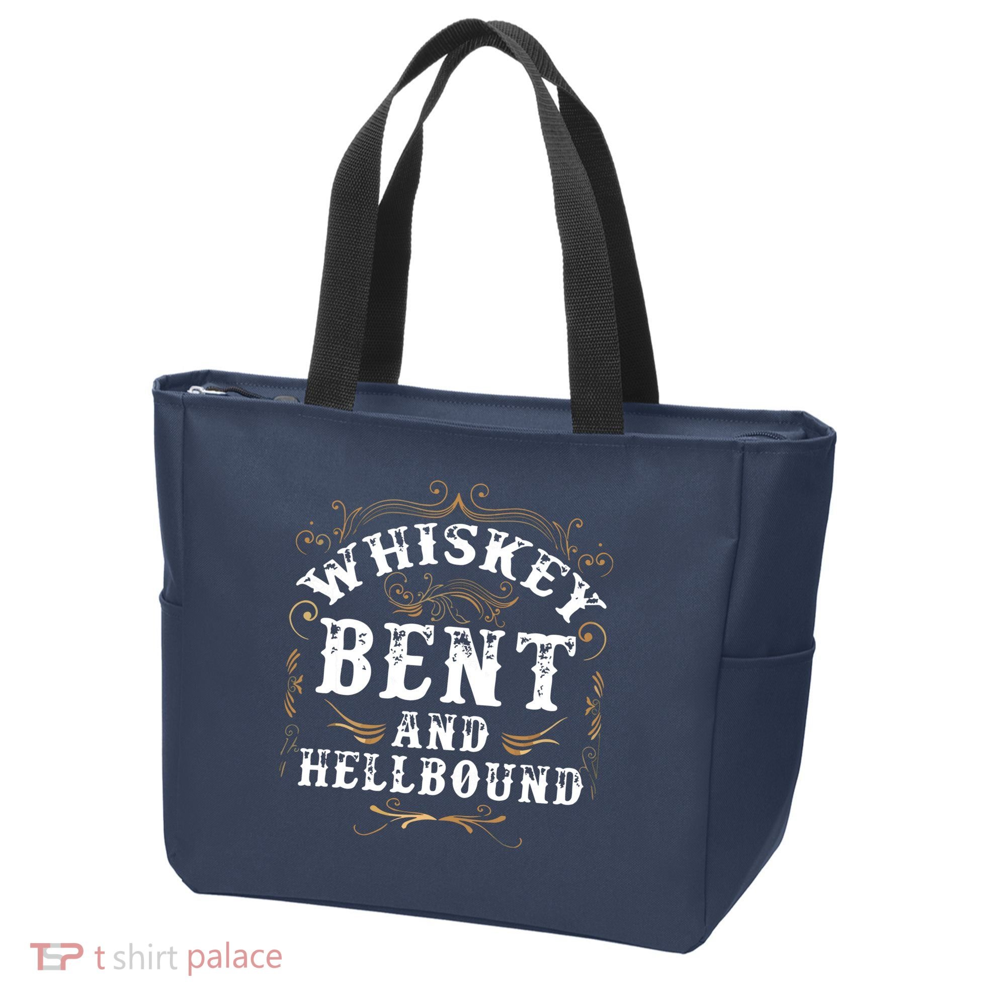 Whiskey Bent And Hellbound Shirts Funny Whiskey Bourbon Tote Bag