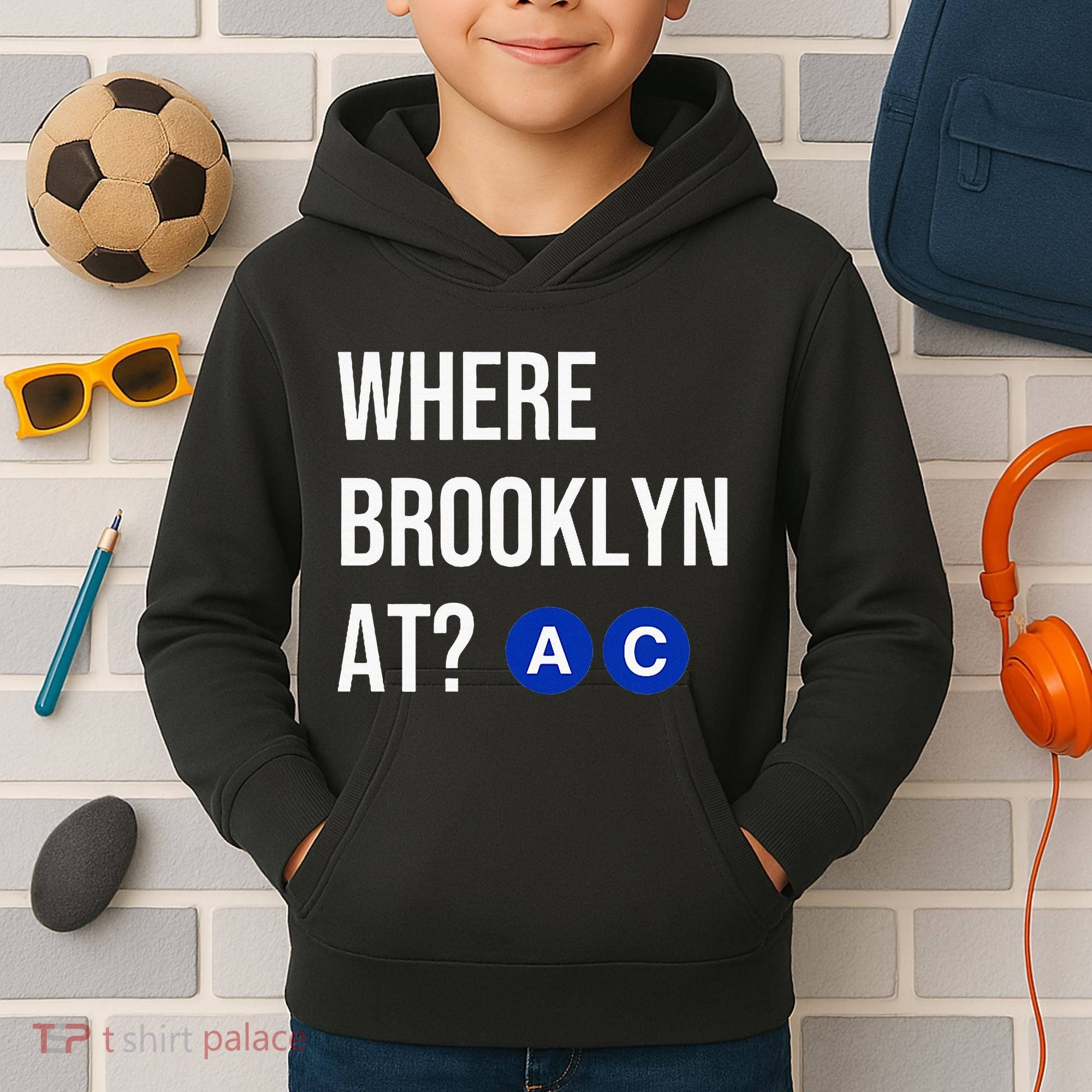 Where Brooklyn At Ac Nyc Train Kids Hoodie