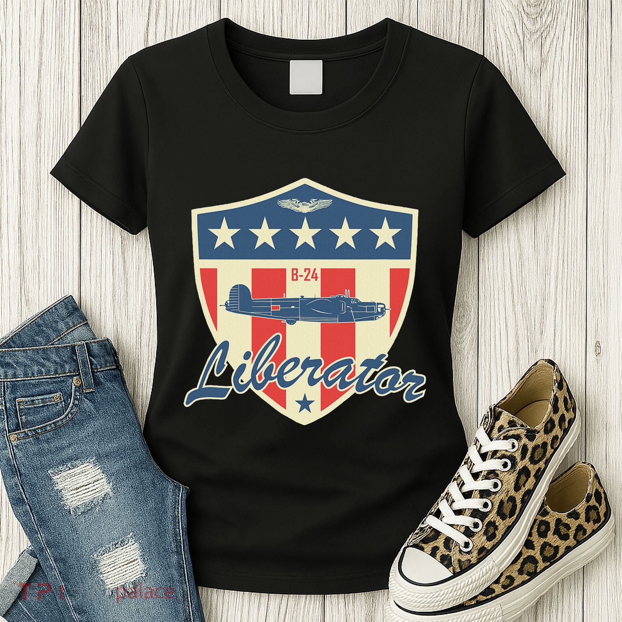 Ww2 Bomber Airplane 24 Liberator Women's T-Shirt