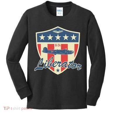 Ww2 Bomber Airplane 24 Liberator Kids Long Sleeve Shirt