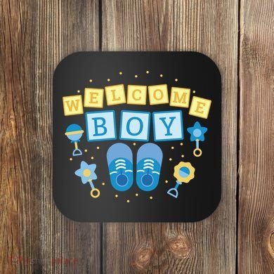 Welcome Baby Boy Gift Coaster