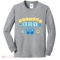 Welcome Baby Boy Gift Kids Long Sleeve Shirt thumb 0