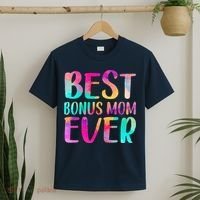 Women Best Bonus Mom Ever Colorful Mothers Day T-Shirt thumb 2