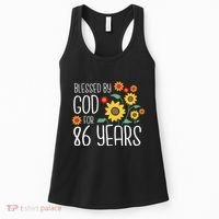 Wo Blessed By God For 86 Years Old Cute Sunflower 86th Birthday Women's Tank Top thumb 0