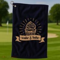 Wake & Bake Cupcake Baking Chef Golf Towel thumb 1