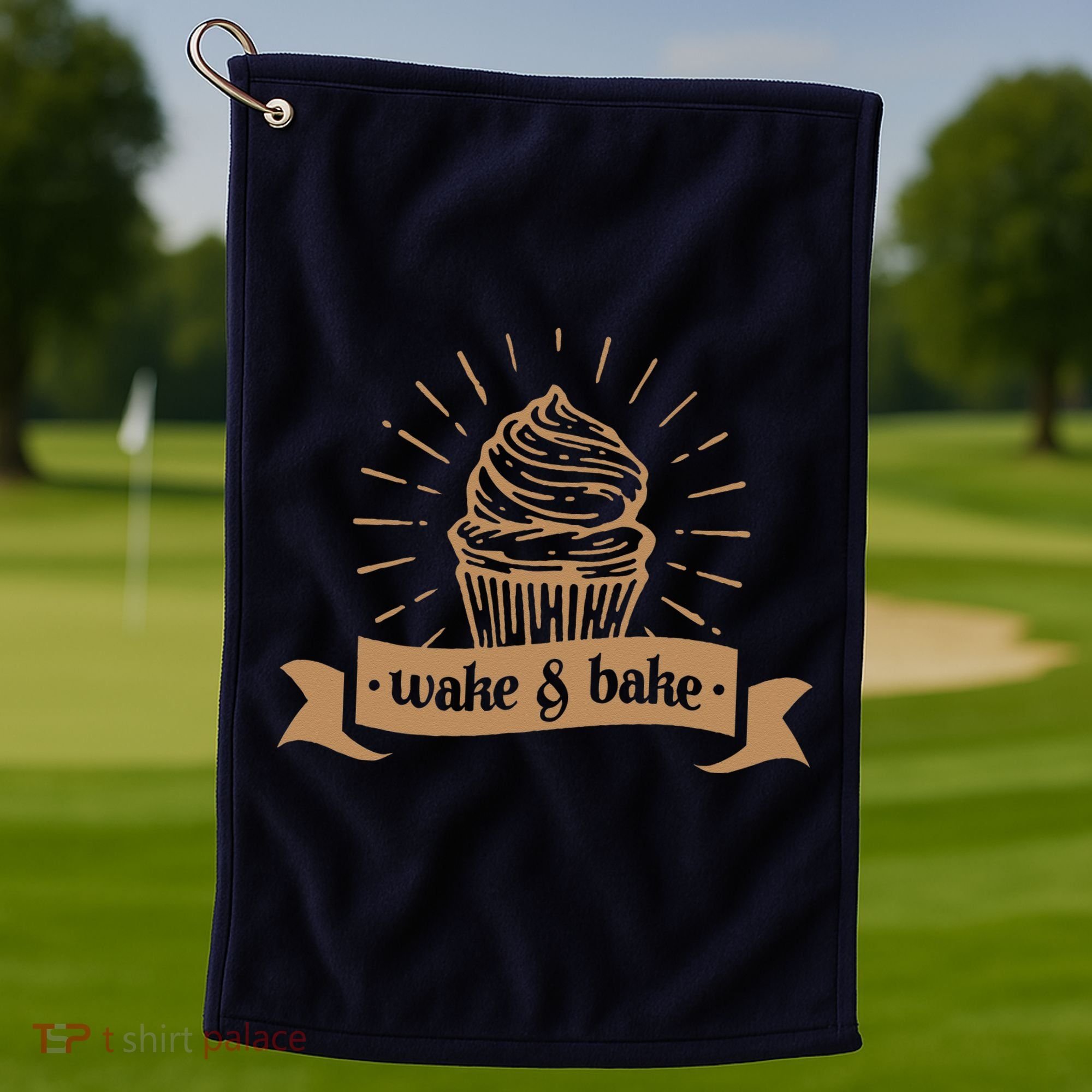 Wake & Bake Cupcake Baking Chef Golf Towel