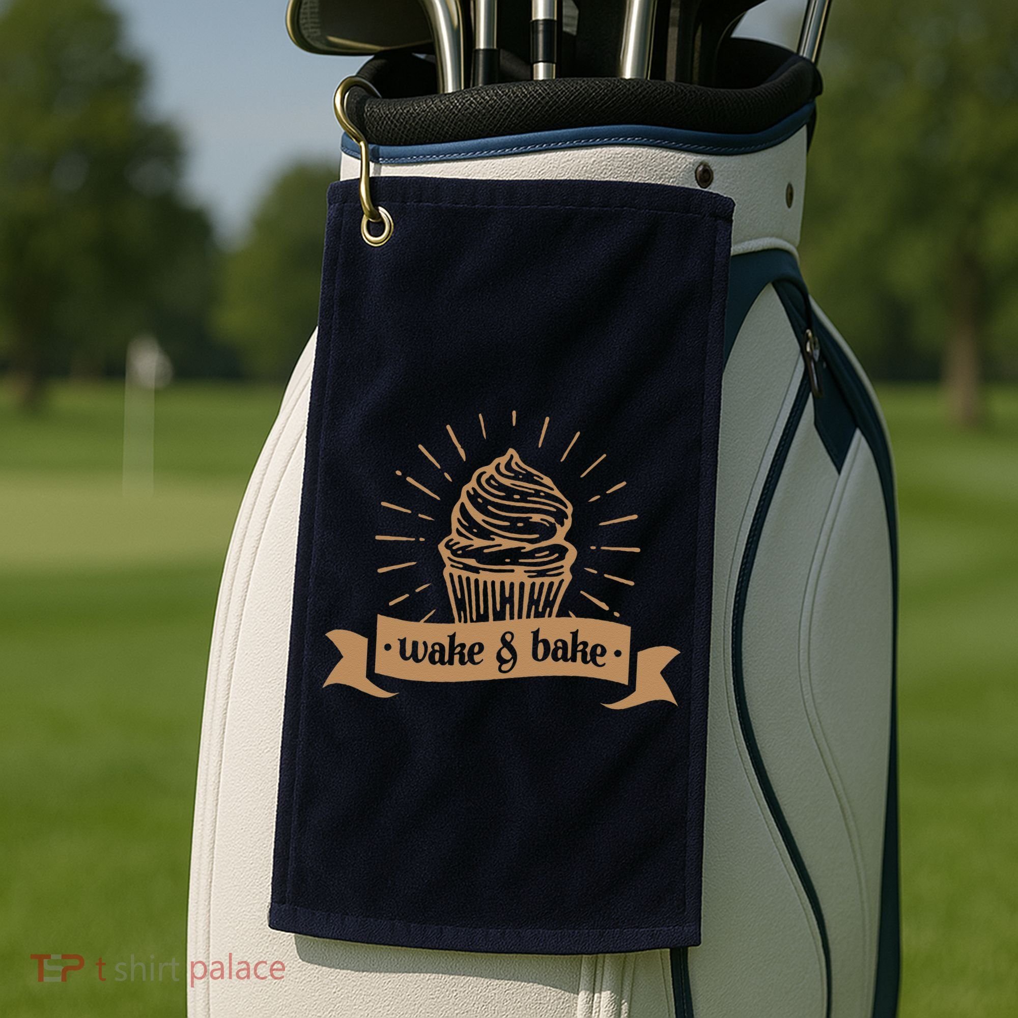 Wake & Bake Cupcake Baking Chef Golf Towel