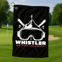 Whistler British Columbia Skiing Golf Towel thumb 1