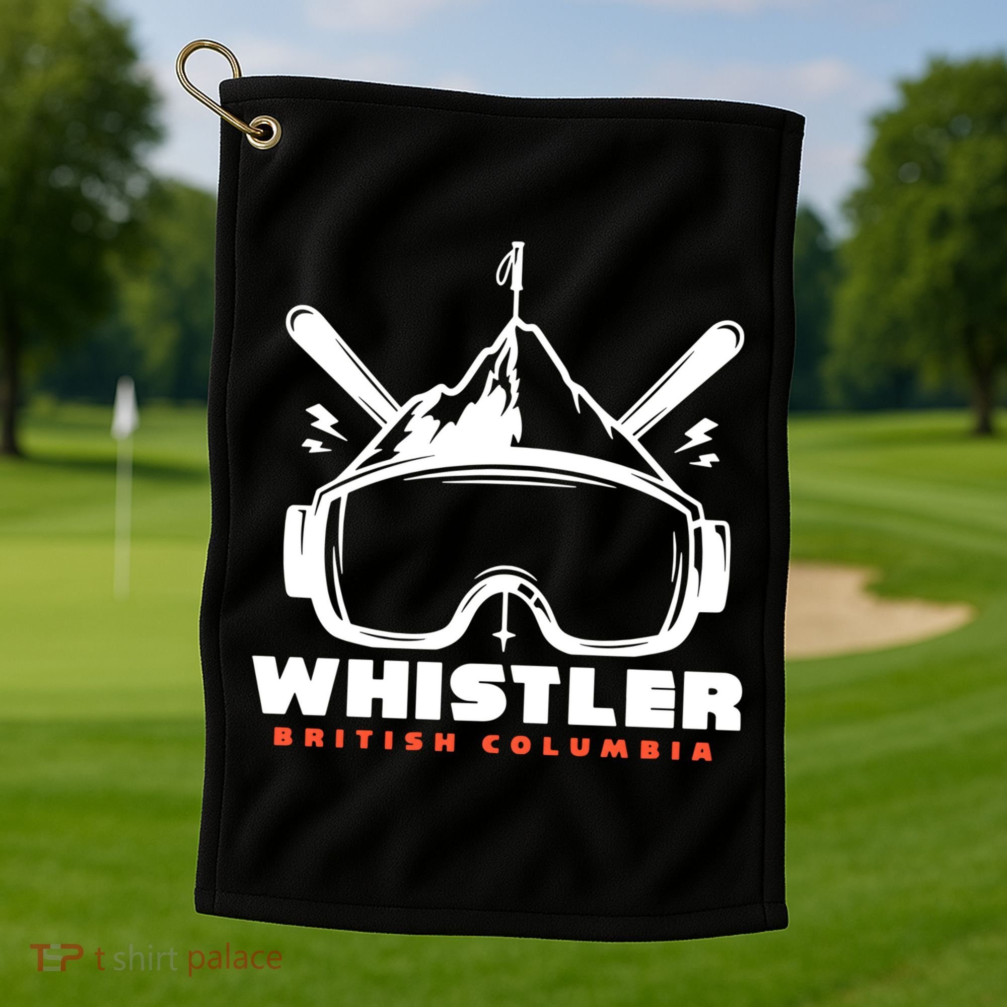Whistler British Columbia Skiing Golf Towel