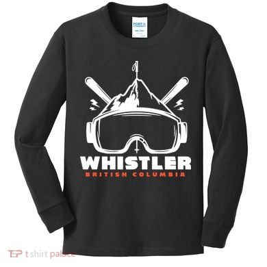 Whistler British Columbia Skiing Kids Long Sleeve Shirt