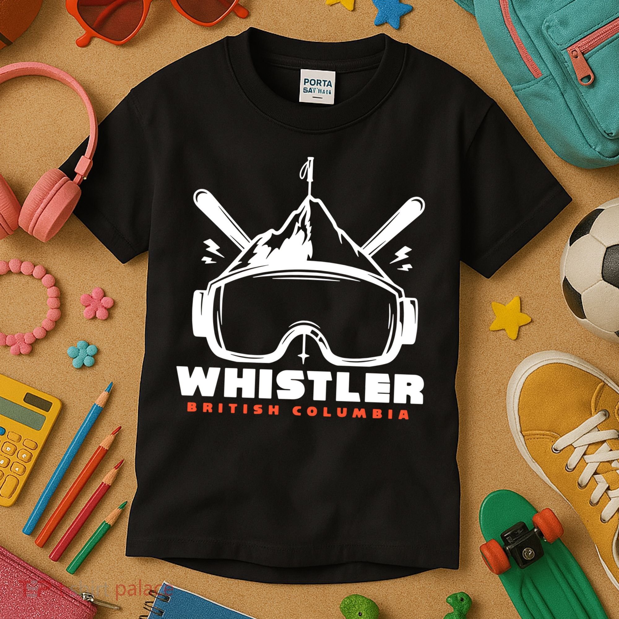 Whistler British Columbia Skiing Kids T-Shirt