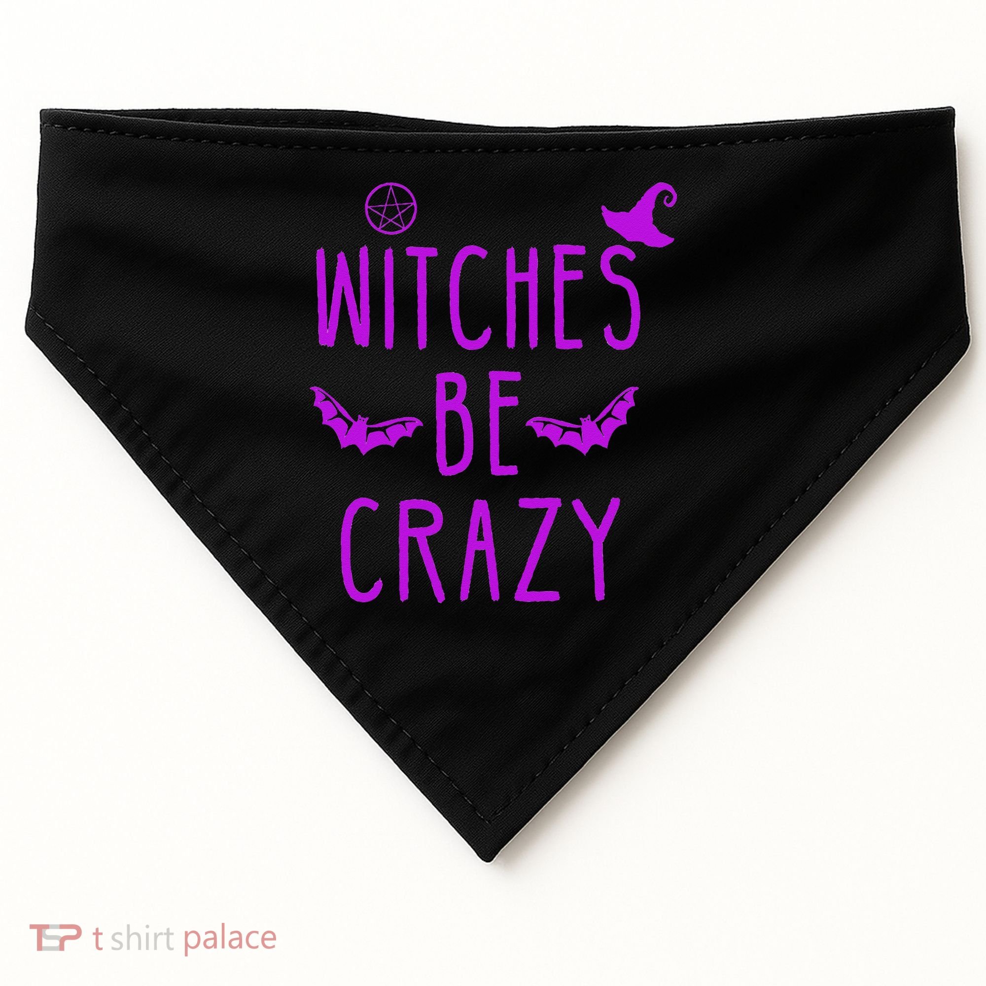 Witches Be Crazy Halloween For Crazy Psycho Witches USA-Made Doggie Bandana