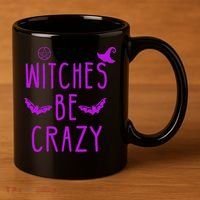 Witches Be Crazy Halloween For Crazy Psycho Witches 11oz C Handle Ceramic Mug thumb 3