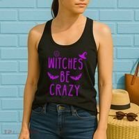 Witches Be Crazy Halloween For Crazy Psycho Witches Women's Tank Top thumb 2