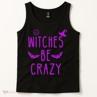 Witches Be Crazy Halloween For Crazy Psycho Witches Tank Top thumb 2