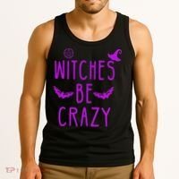 Witches Be Crazy Halloween For Crazy Psycho Witches Tank Top thumb 3