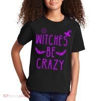 Witches Be Crazy Halloween For Crazy Psycho Witches Kids T-Shirt thumb 2