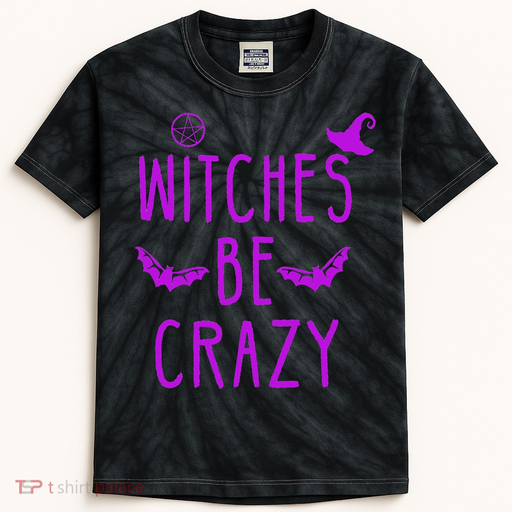 Witches Be Crazy Halloween For Crazy Psycho Witches Kids Tie-Dye T-Shirt