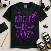 Witches Be Crazy Halloween For Crazy Psycho Witches Kids Tie-Dye T-Shirt thumb 2