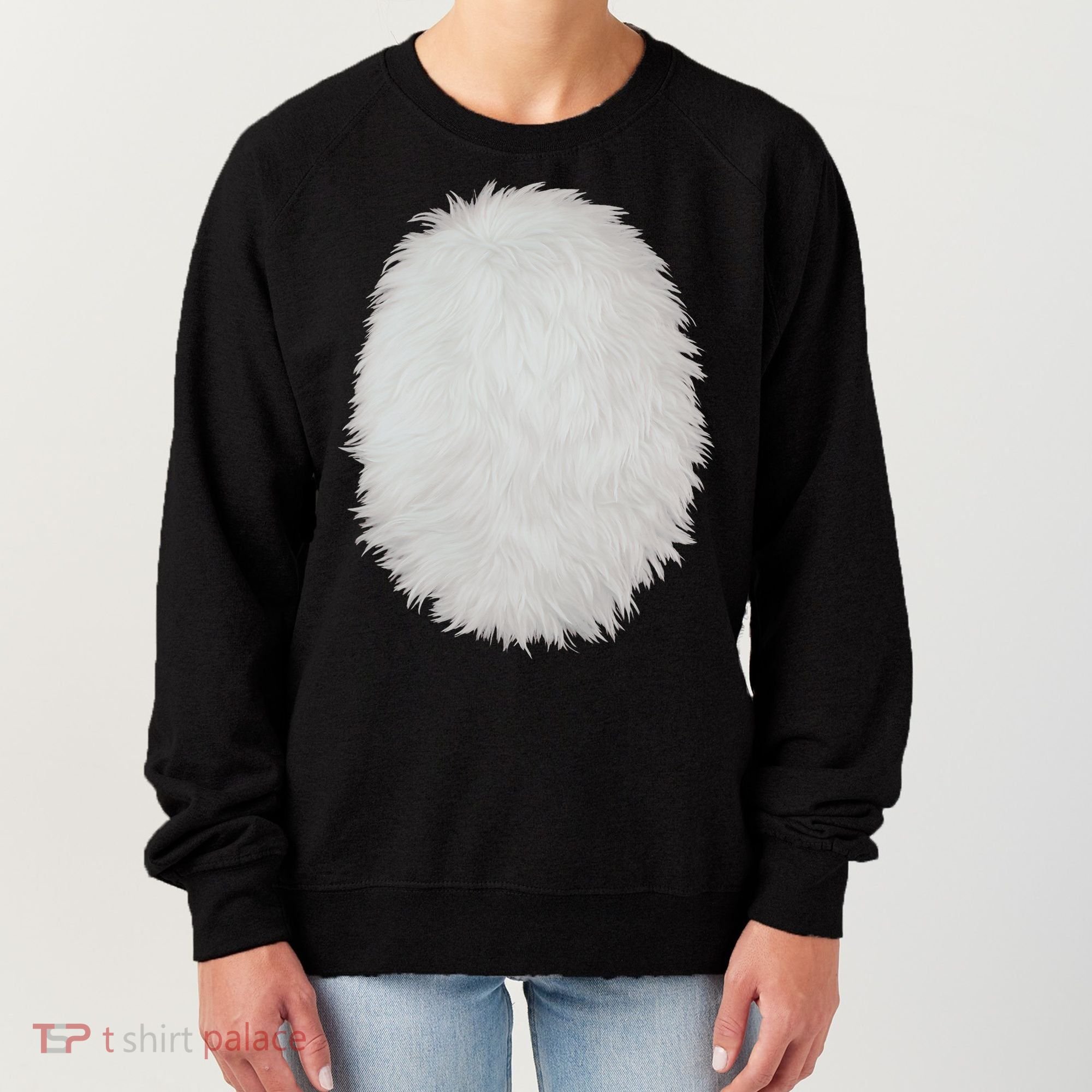 White Belly Costume Diy Cosplay Panda Bear Cat Skunk Deer Women's Sweatshirt